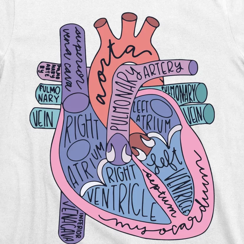 Heart Anatomy Nursing School Cardiologist Anatomical Heart T-Shirt