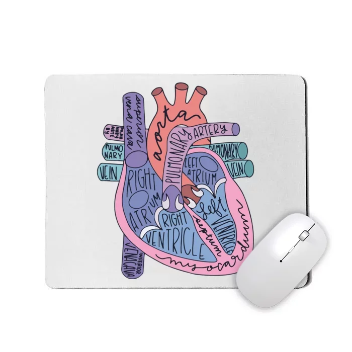 Heart Anatomy Nursing School Cardiologist Anatomical Heart Mousepad