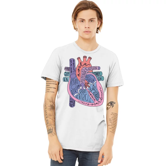 Heart Anatomy Nursing School Cardiologist Anatomical Heart Premium T-Shirt