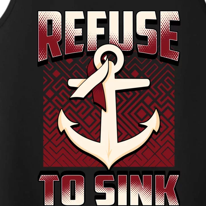 Head And Neck Awareness Sweater Refuse To Sink Anchor Gift Cool Gift Performance Tank