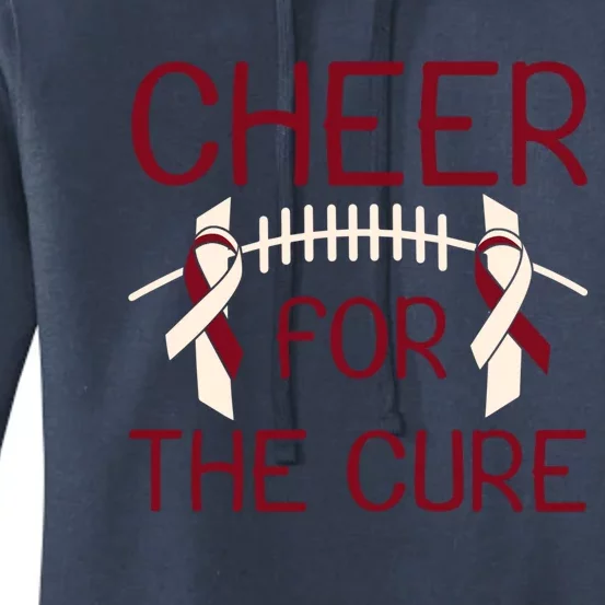 Head And Neck Cancer Awareness Cheer For The Cure Football Gift Women's Pullover Hoodie