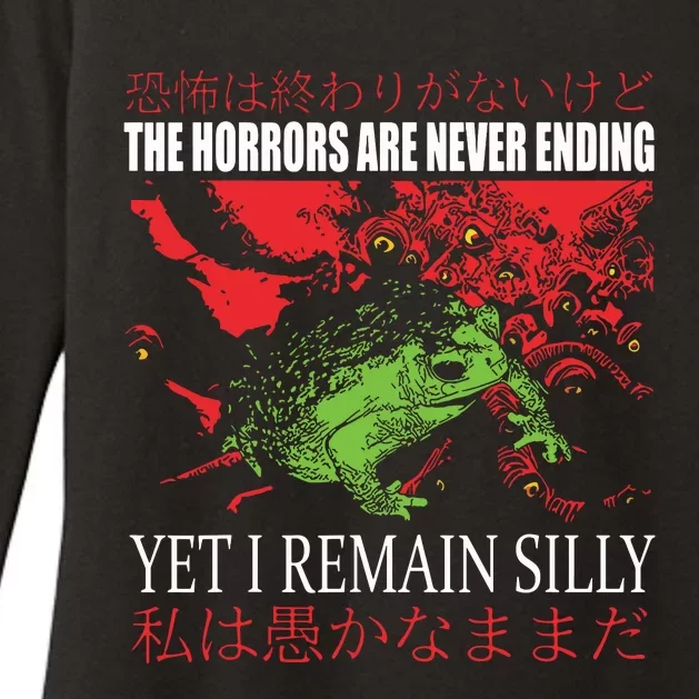 Horrors Are Never Ending Yet I Remain Silly Japanese Frog Womens CVC Long Sleeve Shirt