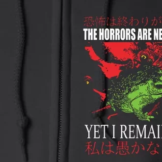 Horrors Are Never Ending Yet I Remain Silly Japanese Frog Full Zip Hoodie