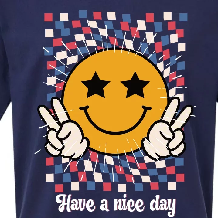 Have A Nice Day Smiley Face | 4th Of July Sueded Cloud Jersey T-Shirt