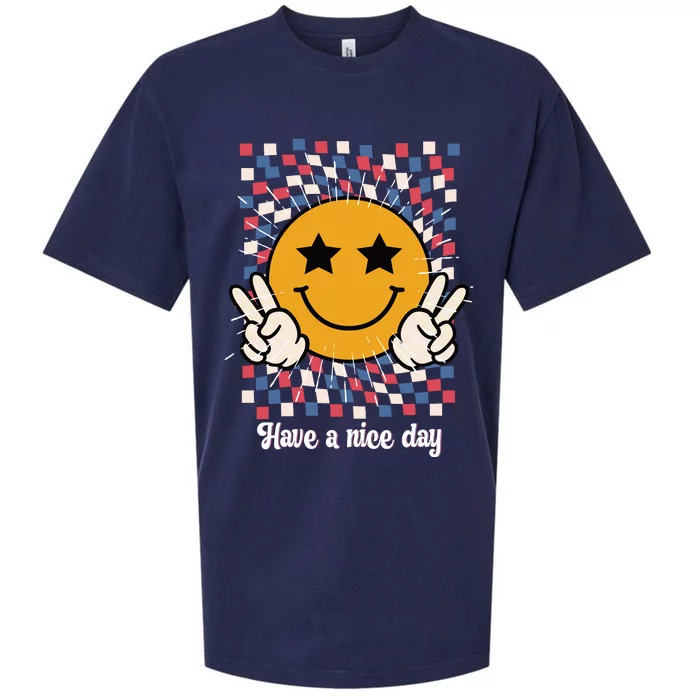 Have A Nice Day Smiley Face | 4th Of July Sueded Cloud Jersey T-Shirt