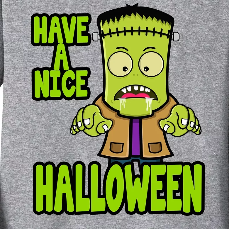 Have A Nice Halloween Frankenstein Monster Kids Long Sleeve Shirt