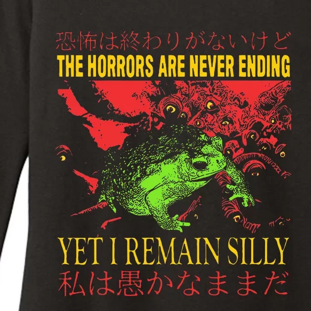 Horrors Are Never Ending Yet I Remain Silly Japanese Frog Womens CVC Long Sleeve Shirt