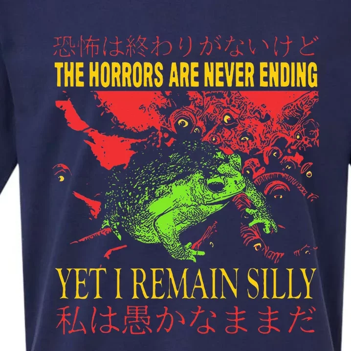 Horrors Are Never Ending Yet I Remain Silly Japanese Frog Sueded Cloud Jersey T-Shirt