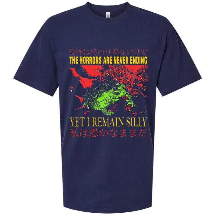 Horrors Are Never Ending Yet I Remain Silly Japanese Frog Sueded Cloud Jersey T-Shirt