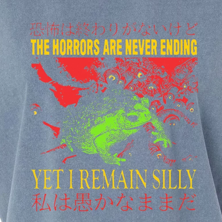 Horrors Are Never Ending Yet I Remain Silly Japanese Frog Garment-Dyed Women's Muscle Tee