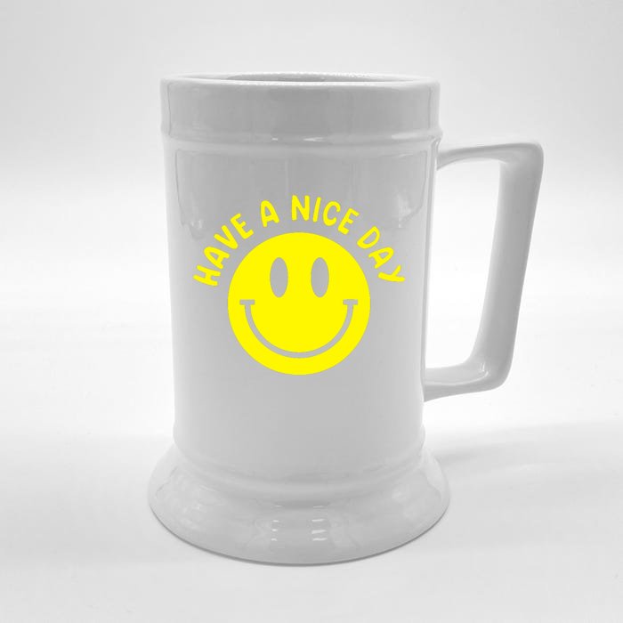 Have A Nice Day Smile Happy Face Front & Back Beer Stein