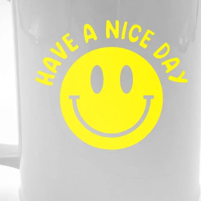 Have A Nice Day Smile Happy Face Front & Back Beer Stein