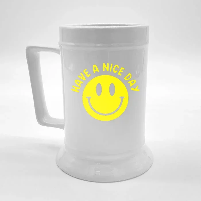 Have A Nice Day Smile Happy Face Front & Back Beer Stein