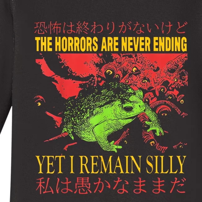 Horrors Are Never Ending Yet I Remain Silly Japanese Frog Baby Long Sleeve Bodysuit