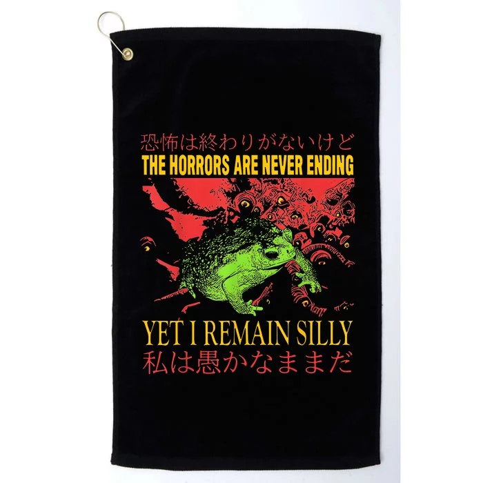 Horrors Are Never Ending Yet I Remain Silly Japanese Frog Platinum Collection Golf Towel