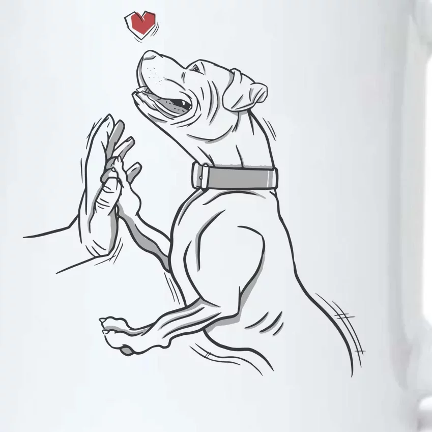 Hand Draw Pitbull Black Color Changing Mug