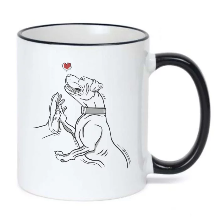 Hand Draw Pitbull Black Color Changing Mug