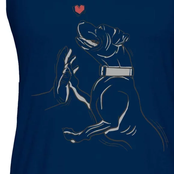 Hand Draw Pitbull Ladies Essential Flowy Tank