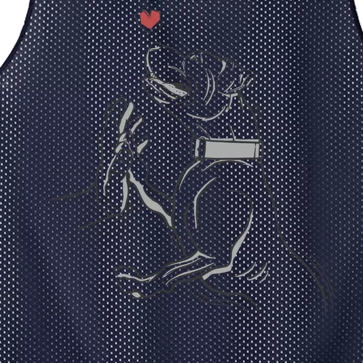 Hand Draw Pitbull Mesh Reversible Basketball Jersey Tank