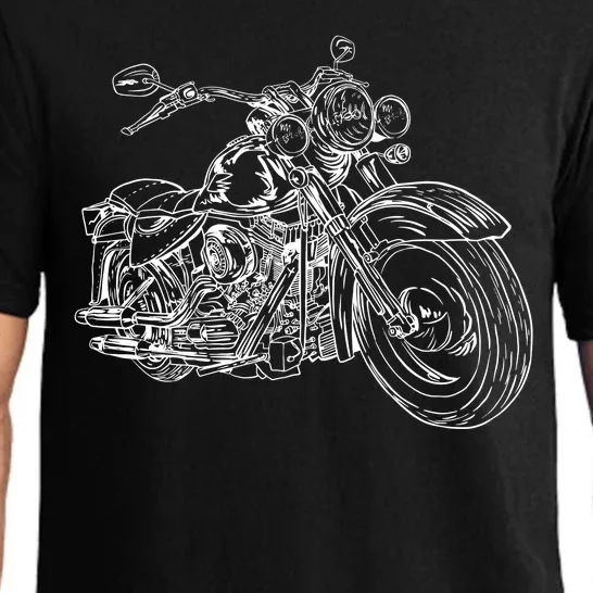 Hand Drawn Motorcycle Pajama Set