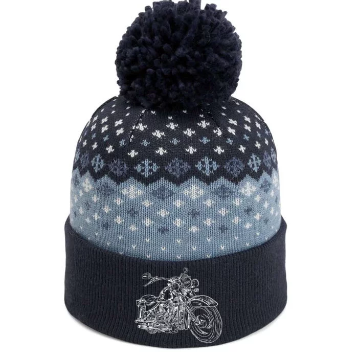 Hand Drawn Motorcycle The Baniff Cuffed Pom Beanie