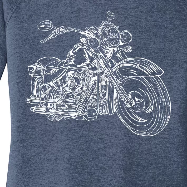 Hand Drawn Motorcycle Women's Perfect Tri Tunic Long Sleeve Shirt