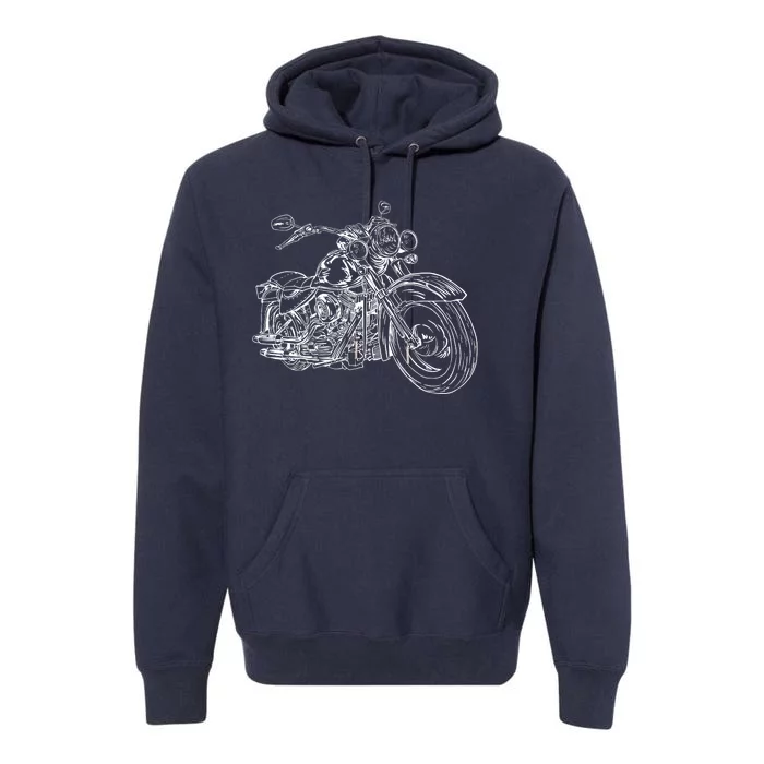 Hand Drawn Motorcycle Premium Hoodie