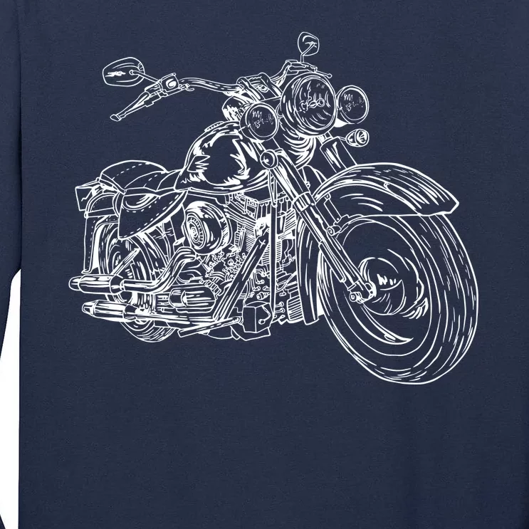 Hand Drawn Motorcycle Tall Long Sleeve T-Shirt