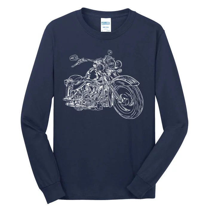 Hand Drawn Motorcycle Tall Long Sleeve T-Shirt