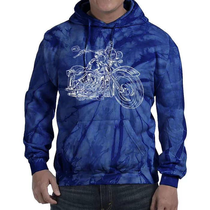 Hand Drawn Motorcycle Tie Dye Hoodie