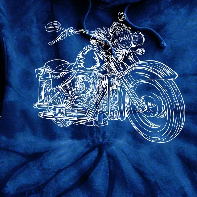 Hand Drawn Motorcycle Tie Dye Hoodie