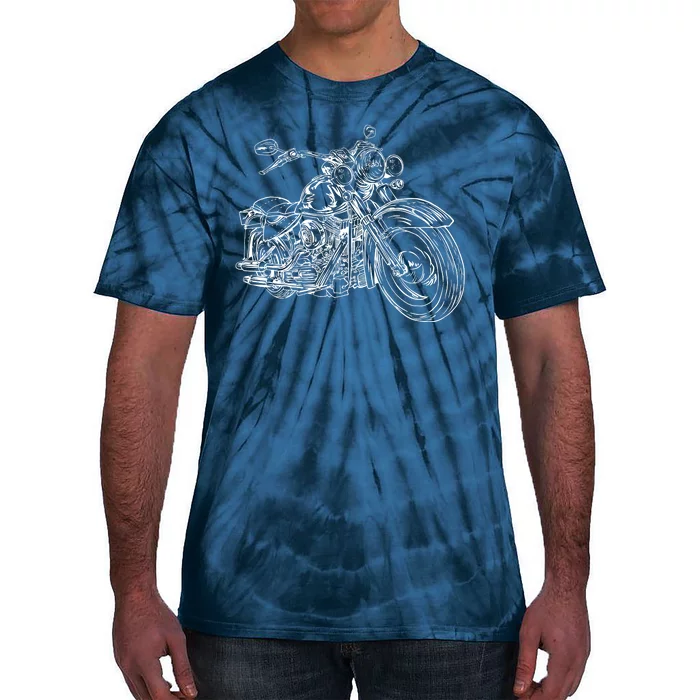 Hand Drawn Motorcycle Tie-Dye T-Shirt