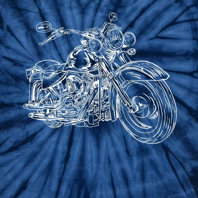 Hand Drawn Motorcycle Tie-Dye T-Shirt