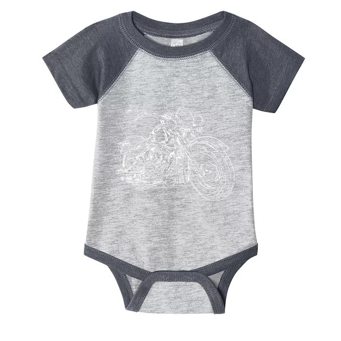 Hand Drawn Motorcycle Infant Baby Jersey Bodysuit