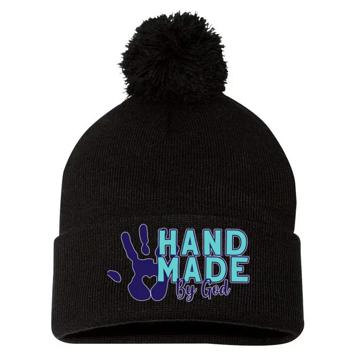 Hand Made God Pom Pom 12in Knit Beanie