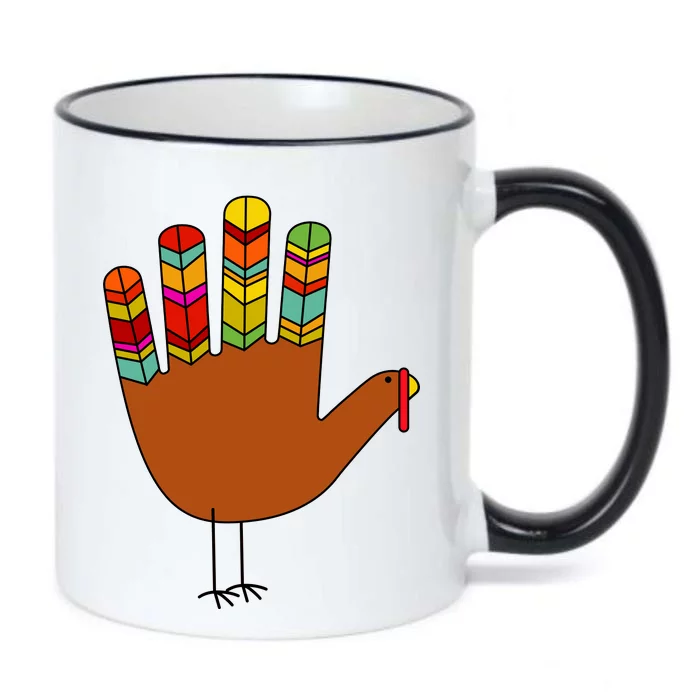 Hand Turkey Thanksgiving Day Black Color Changing Mug