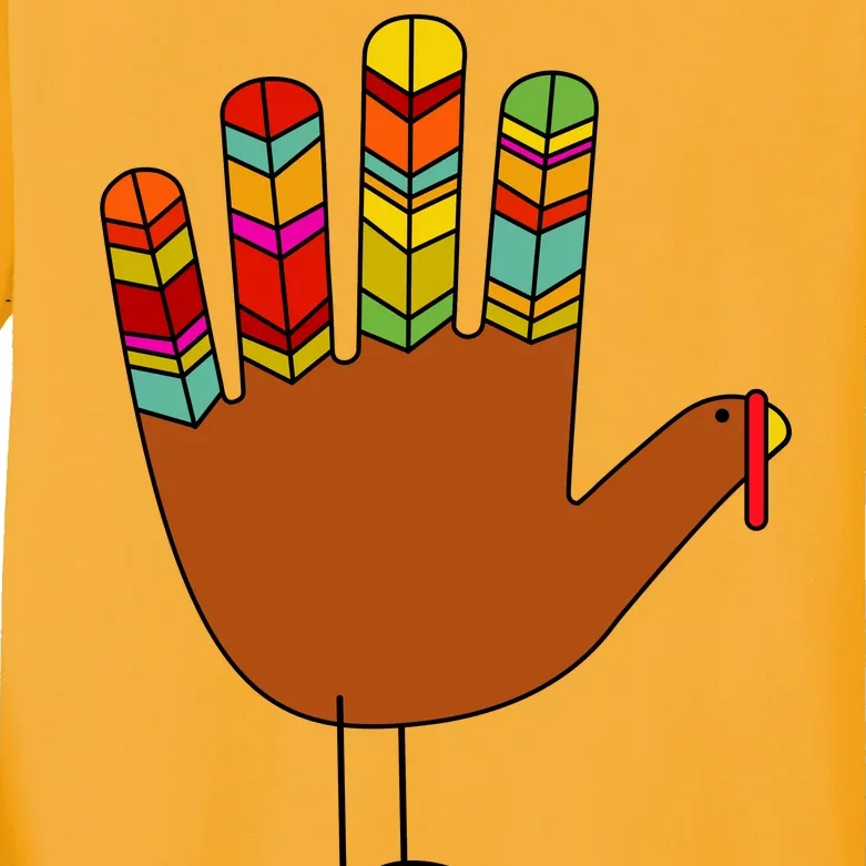 Hand Turkey Thanksgiving Day Kids Long Sleeve Shirt