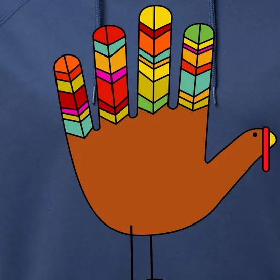 Hand Turkey Thanksgiving Day Performance Fleece Hoodie