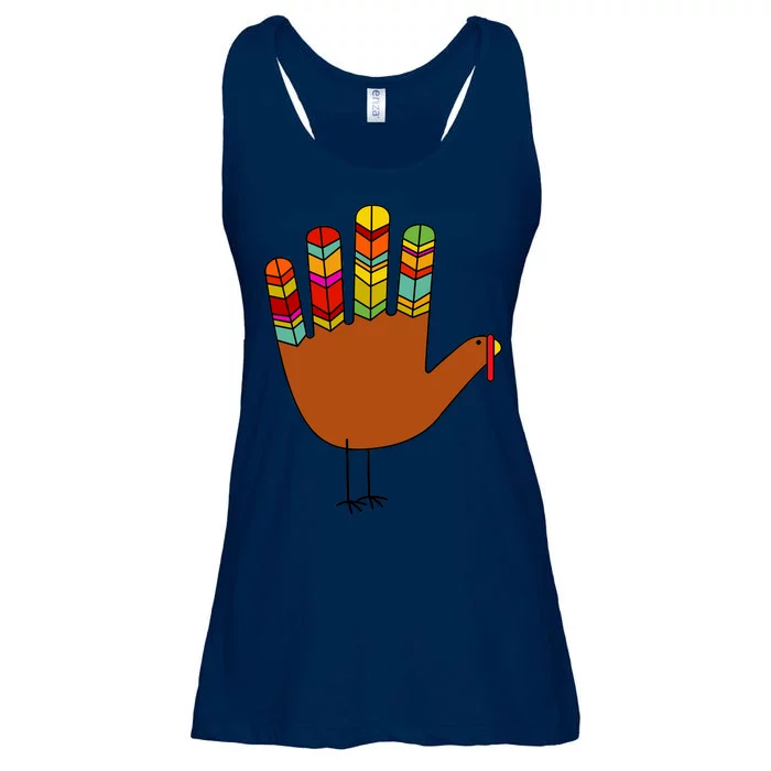 Hand Turkey Thanksgiving Day Ladies Essential Flowy Tank