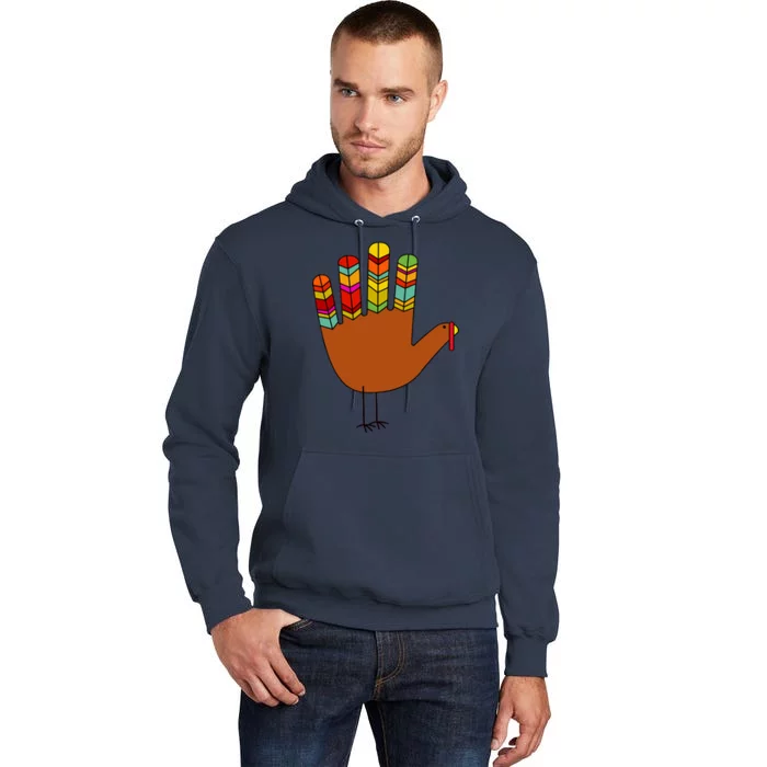 Hand Turkey Thanksgiving Day Tall Hoodie