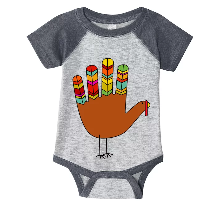 Hand Turkey Thanksgiving Day Infant Baby Jersey Bodysuit