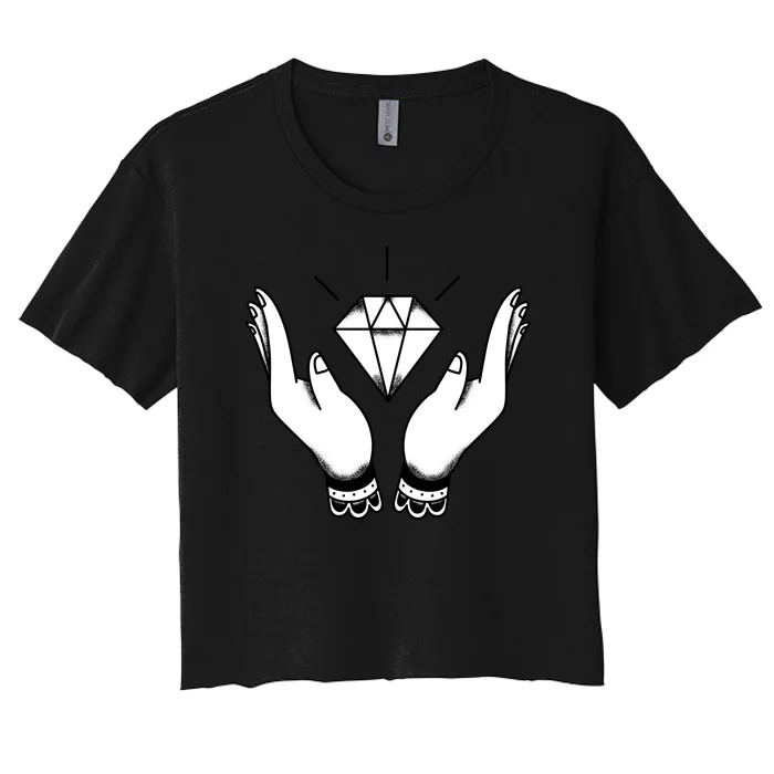 Hands Diamond Women's Crop Top Tee