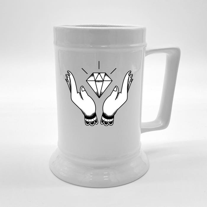 Hands Diamond Front & Back Beer Stein