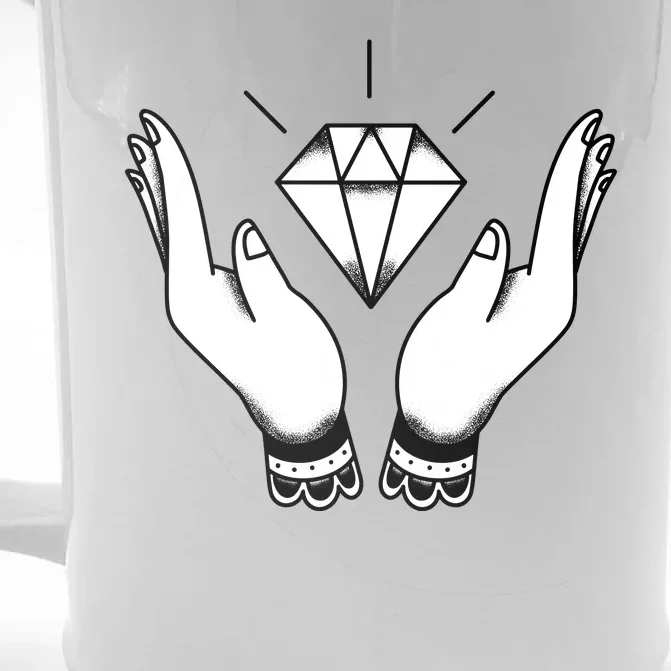 Hands Diamond Front & Back Beer Stein