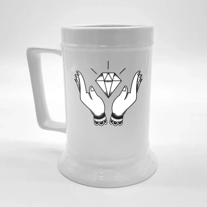 Hands Diamond Front & Back Beer Stein