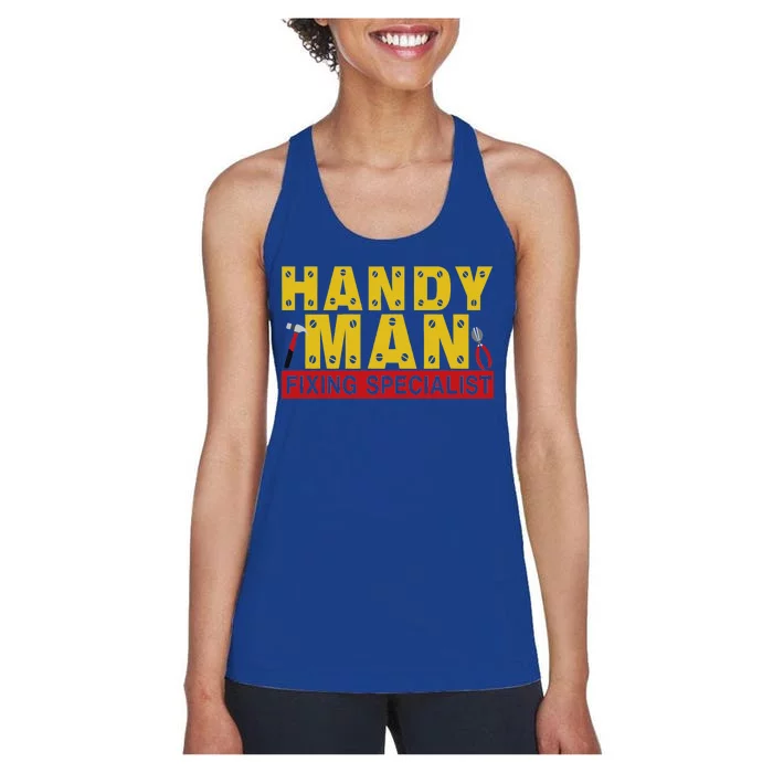 Handy Man Fixing Specialist Women's Racerback Tank