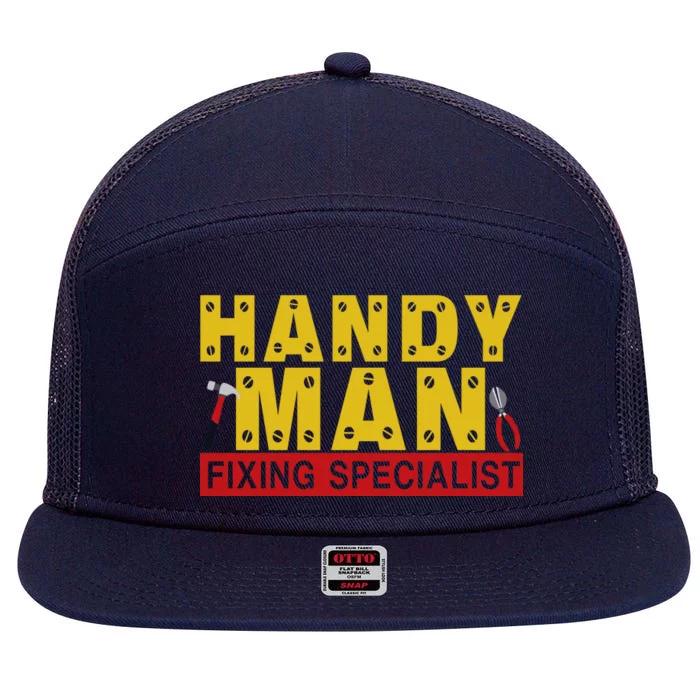 Handy Man Fixing Specialist 7 Panel Mesh Trucker Snapback Hat