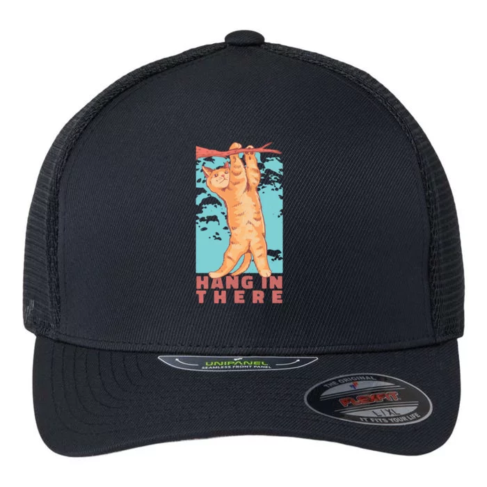 Hang In There Cat Flexfit Unipanel Trucker Cap