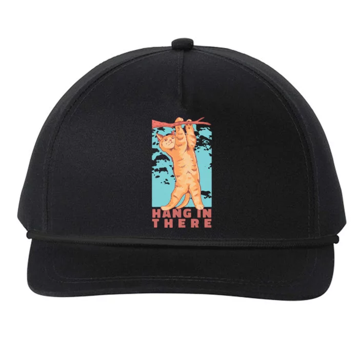 Hang In There Cat Snapback Five-Panel Rope Hat