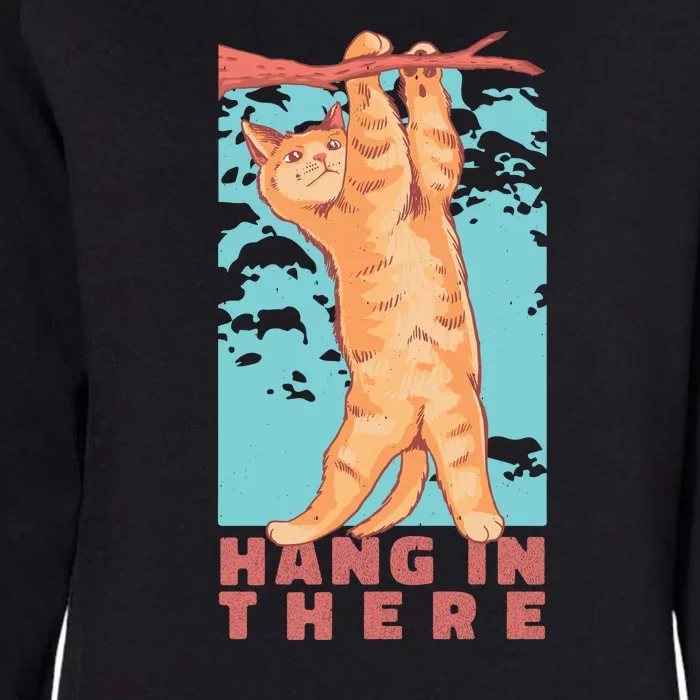 Hang In There Cat Womens California Wash Sweatshirt